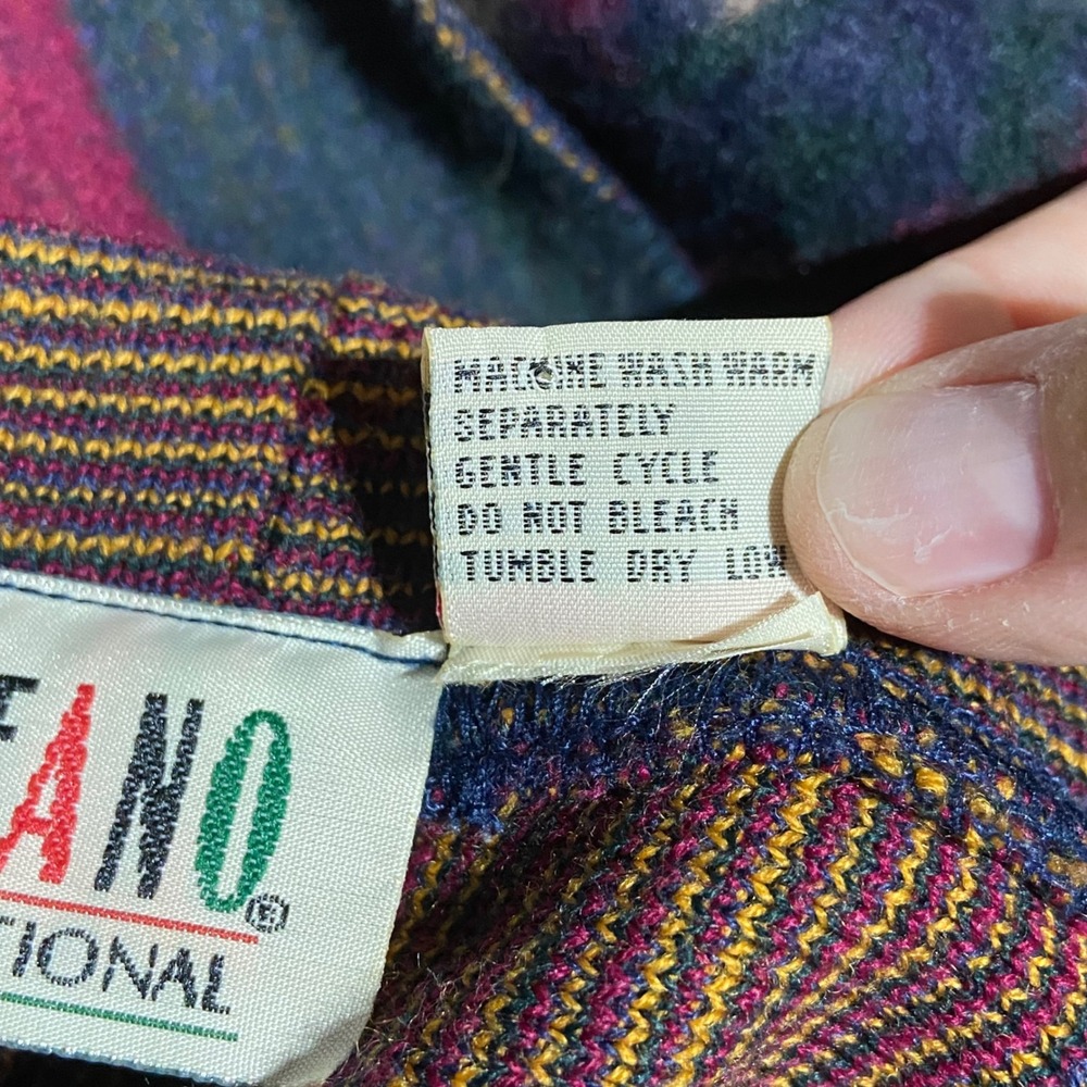 Stefano International Vintage Patchwork Oversized Sweater Women's Large 90s Boho - Picture 7 of 7